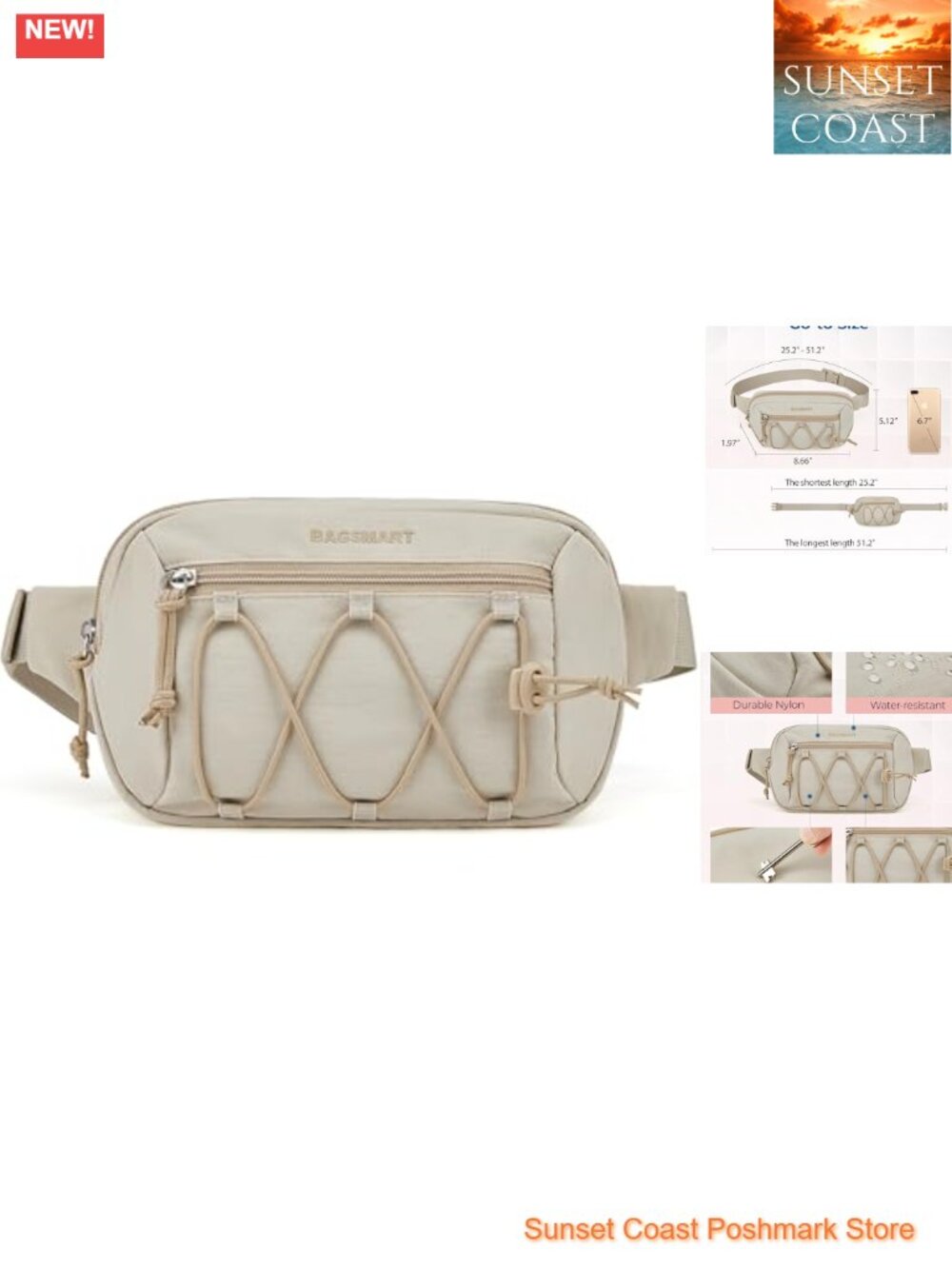 Running Waist Pack Fanny Pack with Adjustable Strap Water Resistant Nylon